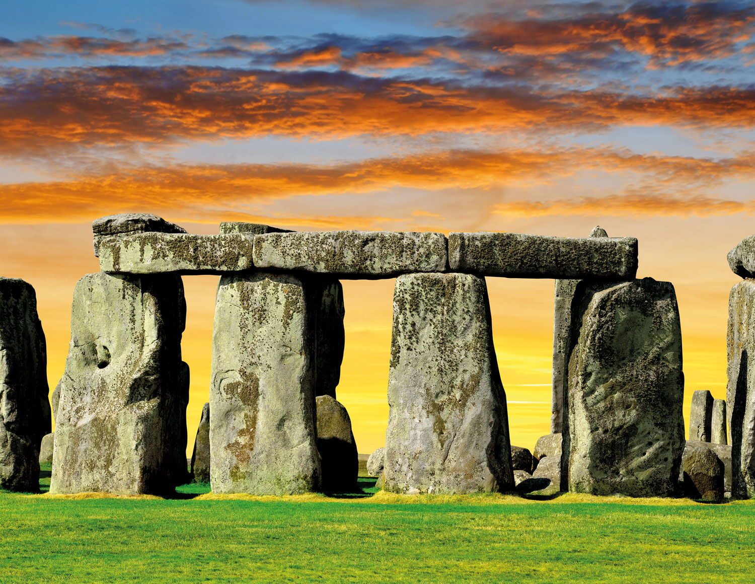 Steinkreis von Stonehenge im Abendlicht