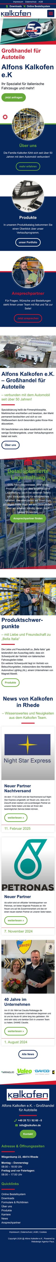 Die heutige Website von Alfons Kalkofen, Mobilansicht, Webdesign von Paus Design & Medien