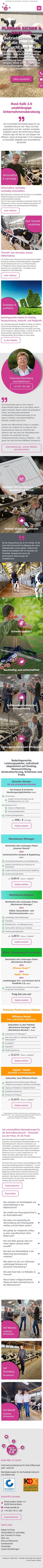 Website von Rosé Kalb 2.0, Mobilansicht, Webdesign von Paus Design & Medien