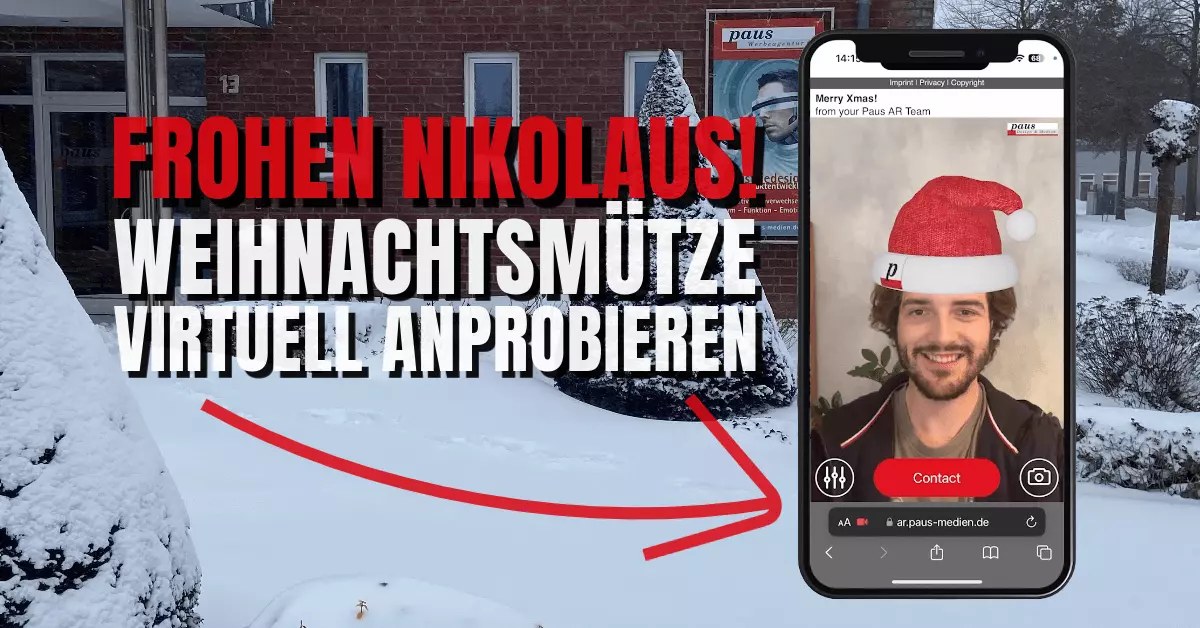 Schönen Nikolaustag: Weihnachtsmütze virtuell anprobieren