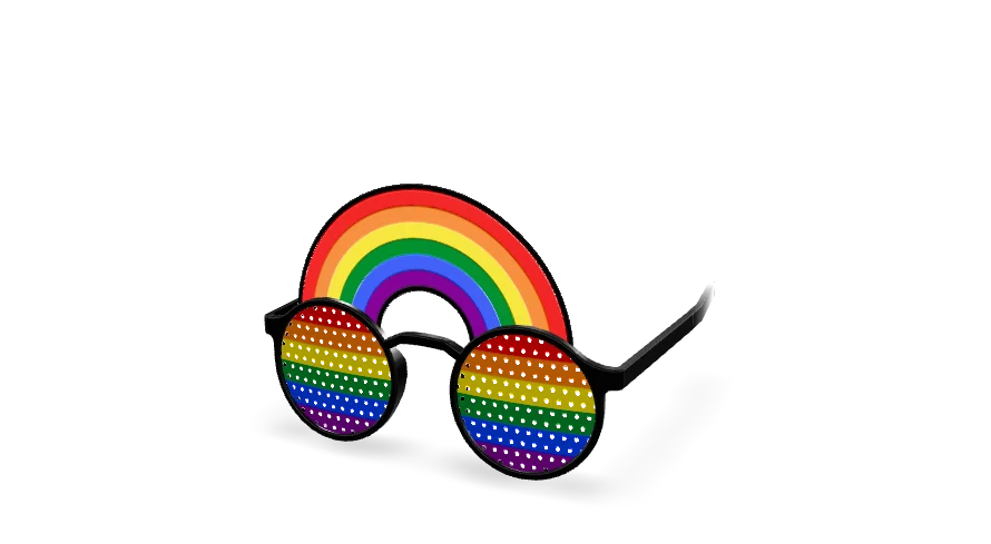 3D-Modell: Regenbogenbrille in Schwarz