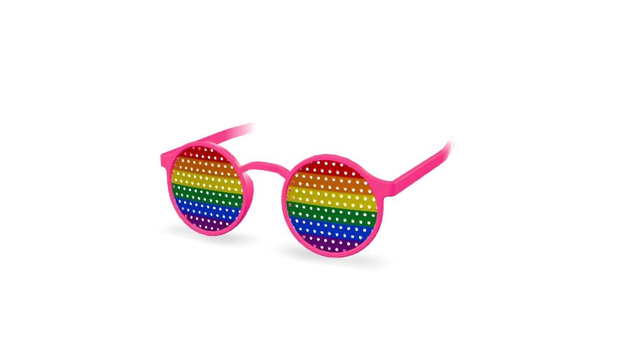 3D-Modell: Regenbogenbrille in Pink
