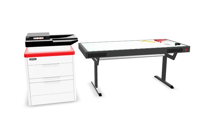 3D-Modell: Digitaldruck und Lichttisch