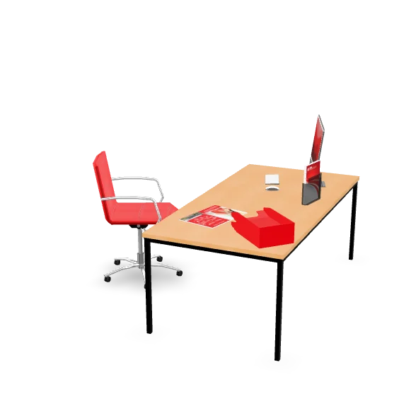 3D-Modell: Büro-Setup von Paus in 3D