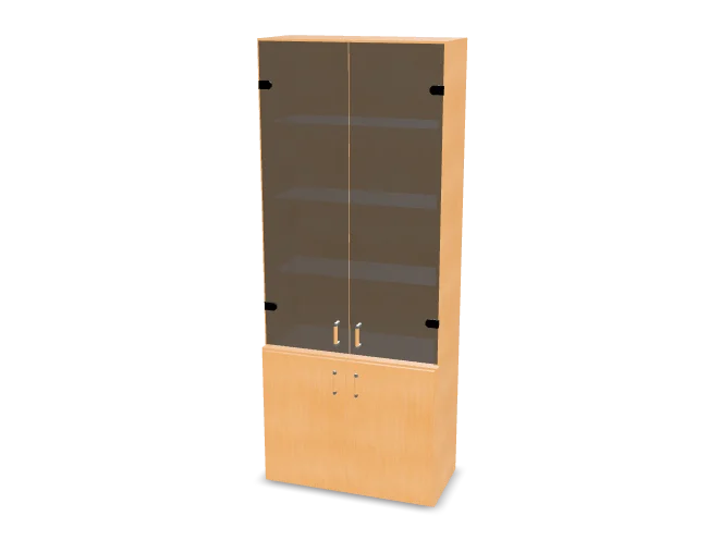 3D-Modell: Vitrinenschrank in Holzoptik