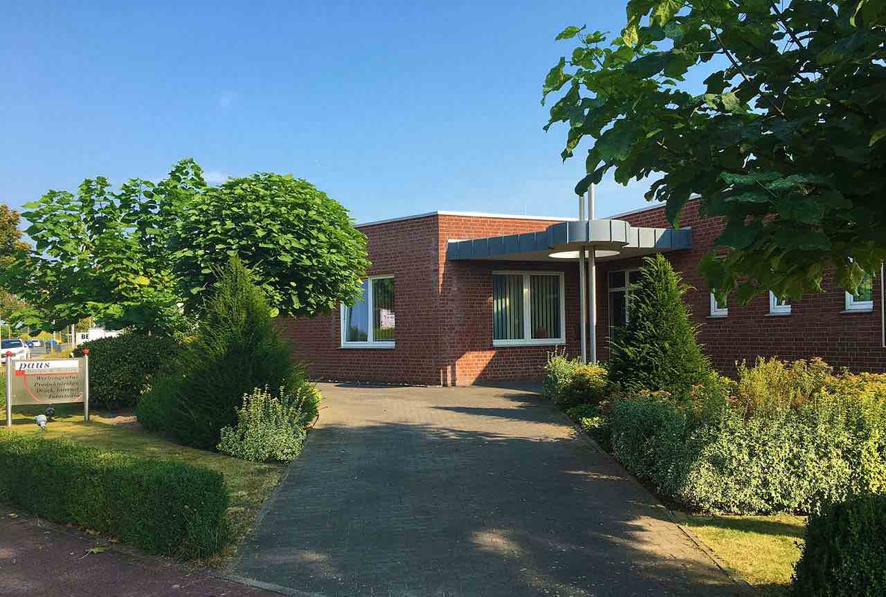 Eingang der Agentur Paus Design und Medien im Industriepark Bocholt-Mussum