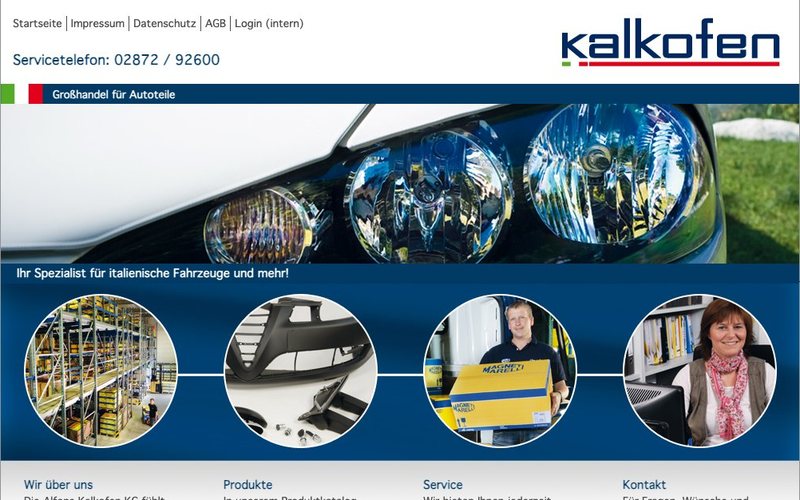 Die Website von Alfons Kalkofen mit dem Markenauftritt aus dem Jahr 2012