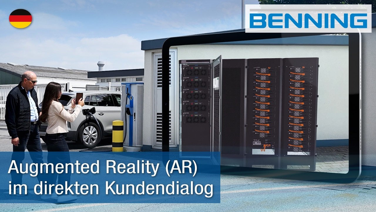Vorschaubild zum Video: Modulare Energiespeicherlösungen visualisiert in Augmented Reality (AR), BENNING