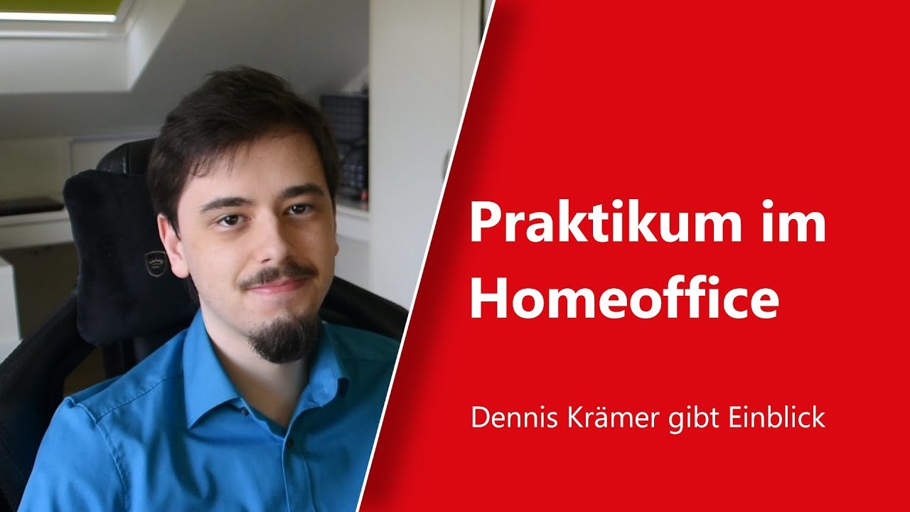 Vorschaubild zum Video: Ein Tag im Leben eines Homeoffice-Praktikanten. Dennis Krämer gibt Einblick in seinen Arbeitsalltag.